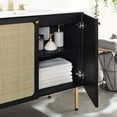 thumbnail image 2 of Sink Vanity Cabinet, White Black, Wood, Hotel Bedroom Bathroom, Modern Contemporary HB36421, 2 of 15
