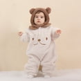 thumbnail image 4 of YWDJ Toddler Boy Outfit Sets Young 2-30Months With Clothes Soft Warm Pajamas Unisex Cotton Solid Warm Thick Long Sleeve Hooded Romper Jumpsuit Gift role Play White 73, 4 of 8