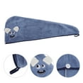 thumbnail image 3 of Unique Bargains 1 Pc Soft Cute Cartoon Pattern Hair Towel for Bathroom Hotel Coral Fleece Blue, 3 of 5