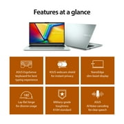 ASUS Vivobook 15.6” FHD PC Laptop, Intel i3-N305, 8GB, 256GB, Windows 11, Green Grey, E1504GA-WS34