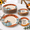 Retro-7 Inch, 10 Inch-12, variant on 6 Inch 6 Fall Pumpkin Appetizer Plates Set Decoration