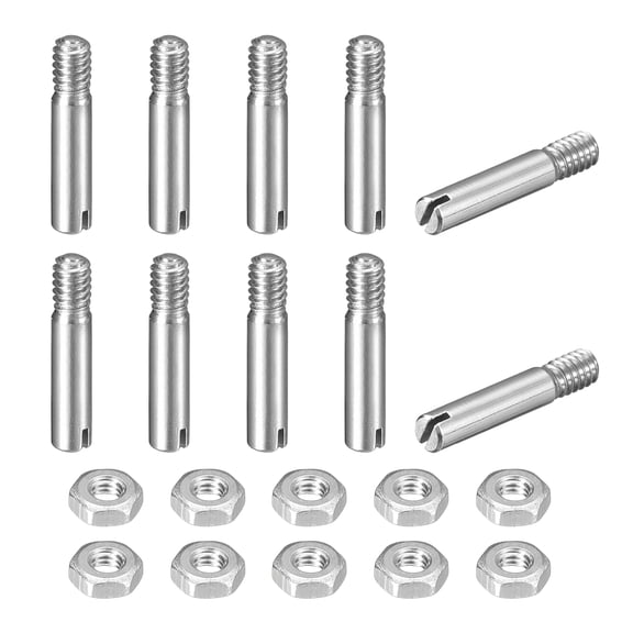 10Pack Slotted Cylindrical Pin, M2.5 x 10mm 304 Stainless Steel Dowel with Nut