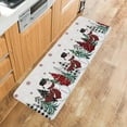 thumbnail image 3 of Merry Christma Kitchen Mat Rug 1 PCS Snowman Buffalo Xmas Tree Beige Runner Rug Anti-Fatigue Comfort Memory Foam Standing Mat Non-Slip Floor Door Mat for Bathroom Bedroom 16x47in, 3 of 6