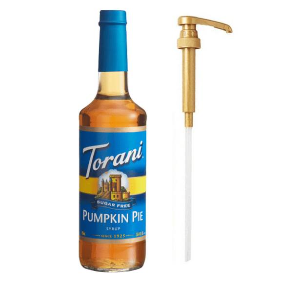 Torani Sugar-Free Pumpkin Pie Flavoring Syrup Plastic 750 mL Bonus Squeeze Pump