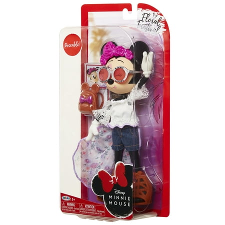 Minnie Mouse Disney Floral Festival Fashion Doll Playset, 7 Pieces Included
