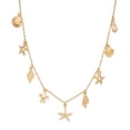 thumbnail image 6 of Faty-T Necklace for Women Paperclip Chain Necklace Ocean Starfish,Seashell Boho Bow Charms Necklaces, 6 of 9