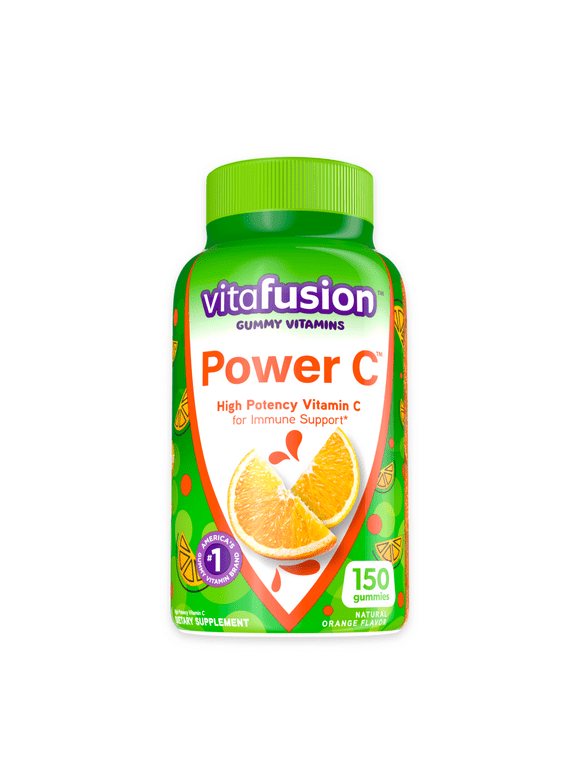 Vitafusion Power C Vitamin C Gummies for Immune Support, Orange Flavored, 150 Count