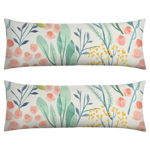 Floral Body Pillow Cover – Soft & Breathable, Hidden Zipper, 20"x54", Vintage Wildflower & Botanical Print with Butterflies & Bees – Gift for Side Sleepers, Pregnancy, Farmhouse Decor