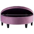 thumbnail image 4 of Maklaine Velvet Upholstered Half Moon Storage Ottoman in Mauve, 4 of 9
