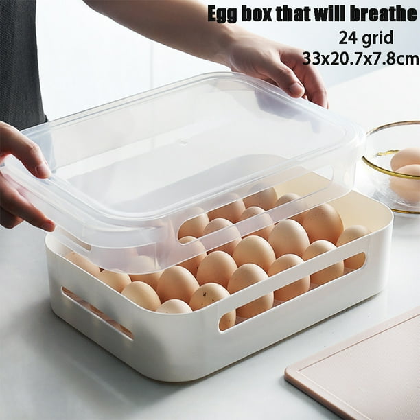 Useful Refrigerator Eggs Storage Box 24 Eggs Holder Food Storage