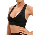 thumbnail image 1 of RUNNING GIRL Women's Sport Bras Medium Support Texture Racer Back Yoga Workout Bras, 1 of 7