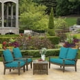 thumbnail image 5 of ARDEN Outdoor Foam Deep Seat Cushion Set, 22x24, Premium High-Density Foam, Never Flattens, Weather-Proof for Patio Chair Sofa Couch, Lake Blue Leala, 5 of 10