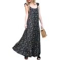 thumbnail image 2 of Doublju Women's Scoop Neck Ruffle Trim Maxi Long Dress (Plus Size Available), 2 of 4