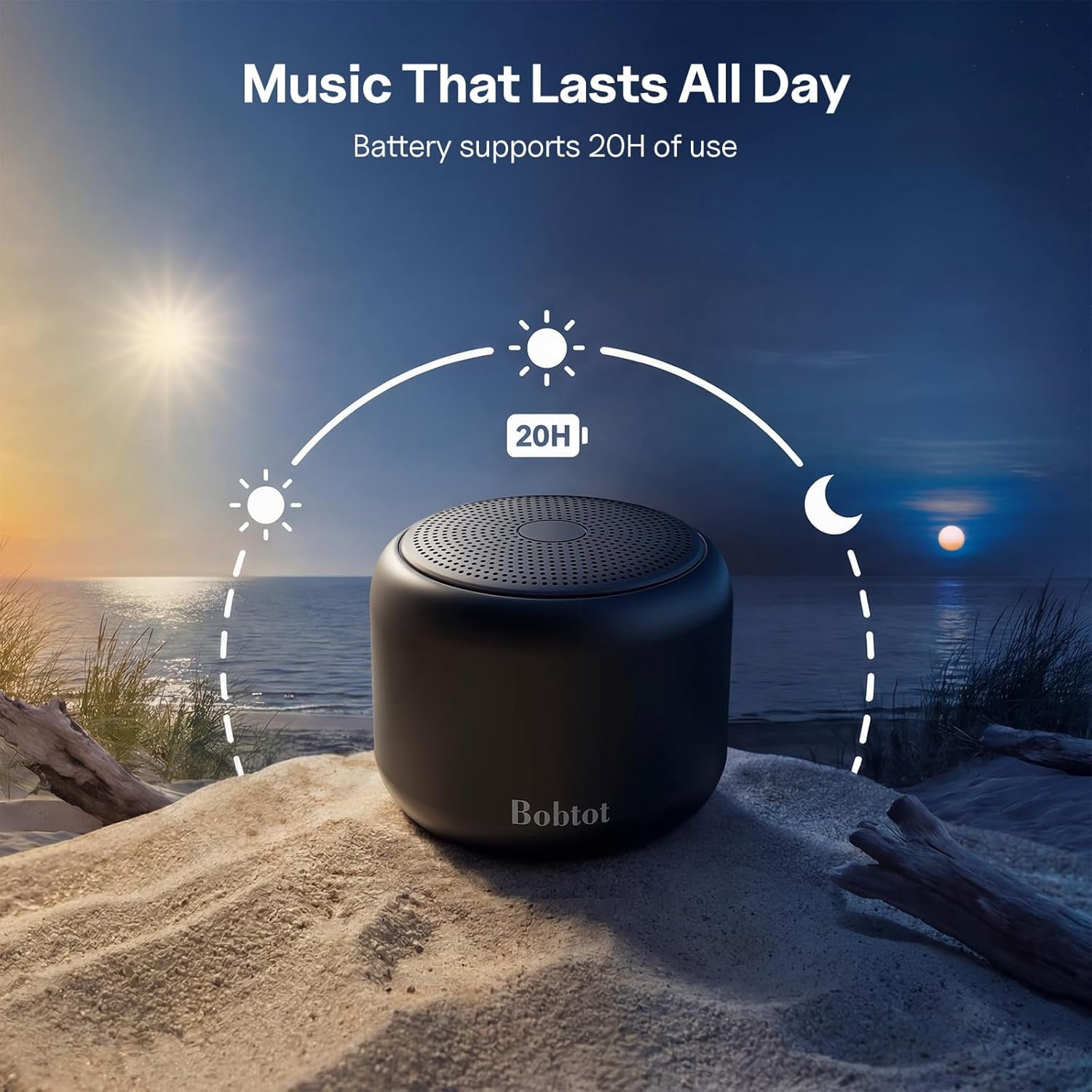 Portable Bluetooth Speaker,IPX5 Waterproof Wireless Speaker with Bluetooth 5.0,20H Playtime,Built-in Mic Mini Speaker for Outdoor/Party/Beach/Travel/Gifts Black