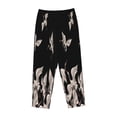 thumbnail image 4 of Naloa Japanese White Crane Print Women’s Ultra-Soft Comfy Pajama Lounge Pants with Pockets & Drawstring, 4 of 8