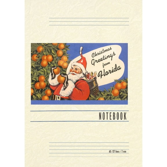 Vintage Lined Notebook Christmas Greetings from Florida (Paperback)