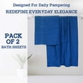 thumbnail image 6 of Casa Lino 2Pc Premium Bath Sheets (Extra Large) for Adults (72" x 36") - 100% Cotton, 400GSM, Ultra Absorbent (Mykonos Blue), 6 of 7