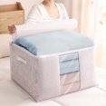 thumbnail image 3 of Storage Bag for Cloth with Clear Window Large Comforter Storage Foldable Blanket Storage for Pillows Quilt Living Room Bathroom with Zipper and Carrying Handles, 3 of 7