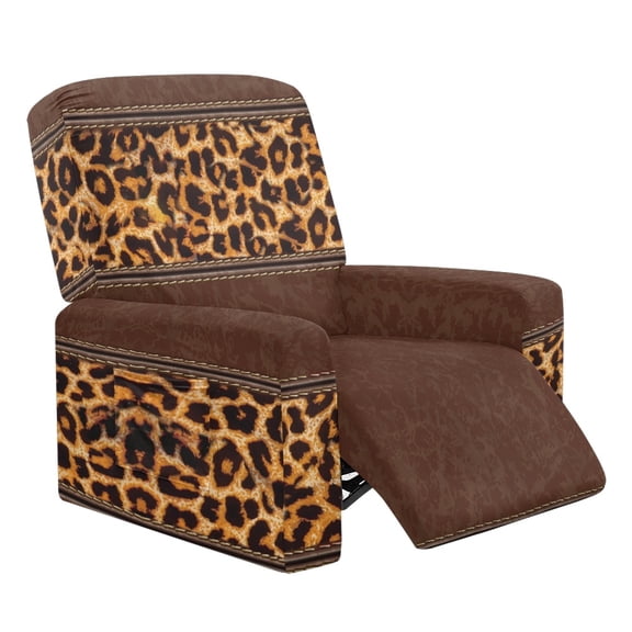 Kuiaobaty Leopard Print Reclining Slipcover Breathable Recliner Couch Cover Easy Replacement Recliner Chair Cover Large Washable Reclining Sofa Slipcover with Pocket for Living Room