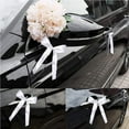 thumbnail image 4 of Toystoory 50/100 Uds. Lazo de satén para decoración de coche, cintas blancas para coche de boda, lazos para ramo de novia, silla de comedor Decoración del hogar Blanco 100PCS Toystoory HA042975-02, 4 of 6