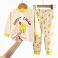 thumbnail image 4 of TOWED22 Baby Boy Pajama Set 2Pcs Long Sleeve Print Top and Pants Cotton Pjs Soft Sleepwear Jammies Fall Winter 6-12 Months 12-24 Months 2t 3t 4t 5t 6t 7t 8t 9t Children,Yellow,18-24 M, 4 of 4