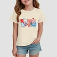 thumbnail image 2 of Ketyyh-chn99 Tween Girl 4th of July American Flag Tee Girls Summer Comfortable Breathable Independent Day Top Size for 13-14 Years,Beige, 2 of 4