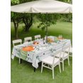 thumbnail image 3 of Outdoor Tablecloth with Umbrella Hole and Zipper, Fall Rectangle Table Cloth 60x84 Inch Waterproof Tablecloth, Orange Green Pumpkin Thanksgiving Eucalyptus Wood Picnic Table Cover for Patio Camping, 3 of 7