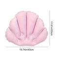 thumbnail image 3 of Inflatable Bath Pillow with Suction Cups, Terry Cloth Covered Shell Shape Bathtub Spa Pillow Comfortable Soft Cushion, Neck Support 2Pcs (Pink), 3 of 6