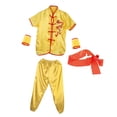 thumbnail image 4 of Traje Tradicional Chino de Wushu Strade Fareast Limited para adultos y Niños Amarillo 150, 4 of 8