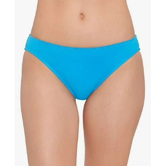 Salt   Cove Junior's Ribbed Hipster Bikini Bottoms Swimsuit Blue Size Large