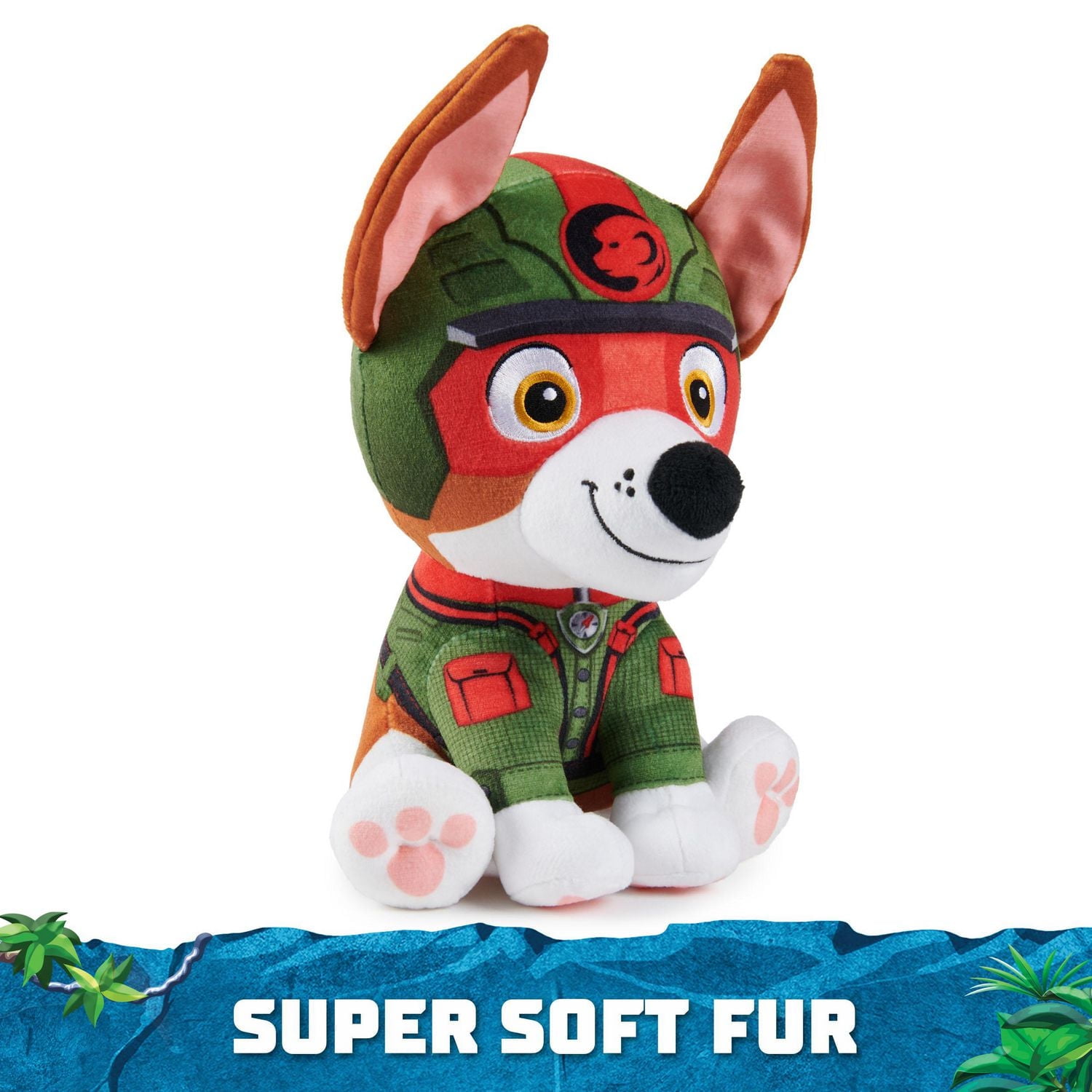 PAW Patrol Jungle Pups, Tracker 8-Inch Plush, Stuffed Animal Kids Toys for Boys & Girls Ages 3 and Up
