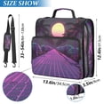 thumbnail image 2 of FORMRS Zipper Binder with Shoulder Strap 2-inch Ring 500 Sheet Capacity File Bag, Black Neon Road, 2 of 5