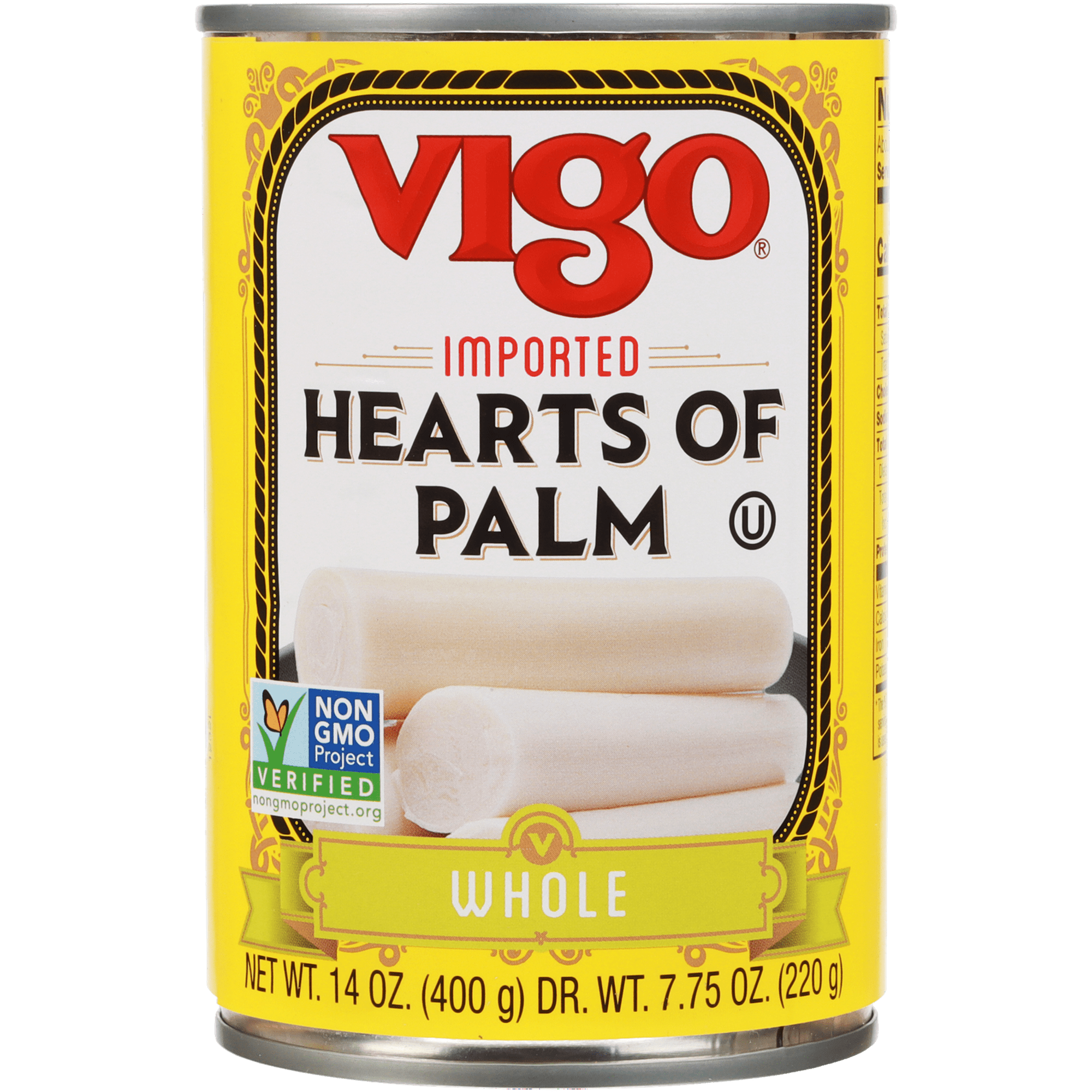 Vigo Imported Canned Whole Hearts of Palm 14 oz Allergens Not Contained (Pack of 2)