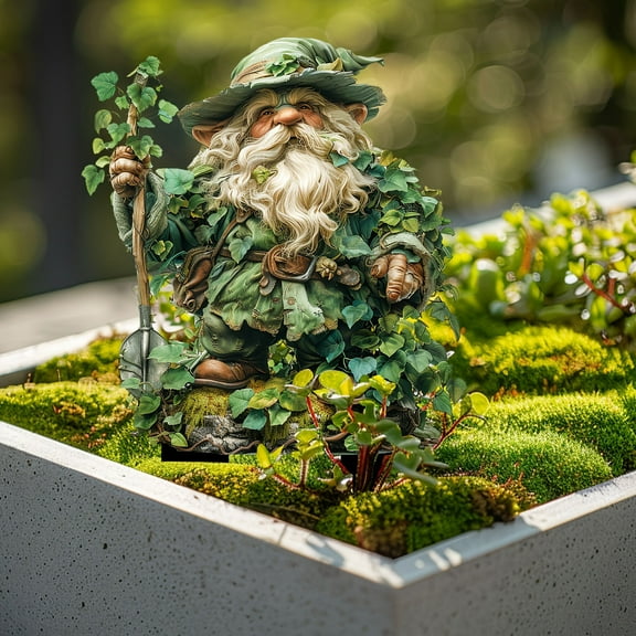 2025 Garden Stakes Decor, Tree Man Elf Garden Stakes Acrylic 2D Flower Pot Stake Garden Ground Insert, Elf Statue Ornaments for Pot Plants Garden Yard Lawn Decor B