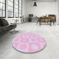 thumbnail image 4 of Ahgly Company Machine Washable Indoor Rectangle Transitional Periwinkle Pink Area Rugs, 7' x 9', 4 of 7