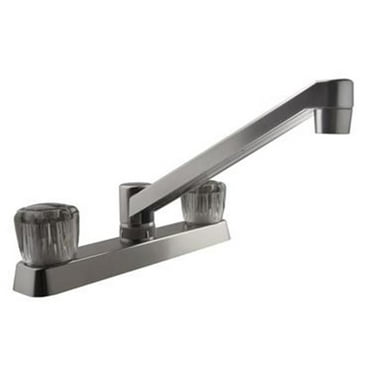 DFPK600SSN 2 Smoked Acrylic Knob Handle Brushed Satin Nickel Plated Faucet