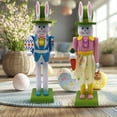 thumbnail image 2 of Cascanueces de Madera de 30 cm, Decoración de Conejito de Pascua, Figura de Cascanueces de Pascua, Adorno de Cascanueces A, 2 of 5