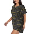 thumbnail image 2 of Fotbe Retro Excavator Print Pajama Set for Women 2 Piece Loungewear Short Sleeve Tops and Shorts Set Soft Sleepwear-3X-Large, 2 of 7
