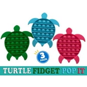 3 Pack Turtle Fidget PopIt Pushit Bubble Stress Reliever Toy for all Ages
