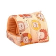thumbnail image 1 of UDIYO Hamster Nest Printing Semi-closed Soft Big Space Comfortable Keep Warm Practical Elephant Pattern Hamster Bed for Winter, 1 of 7