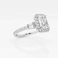 thumbnail image 2 of Ariana Jewel Stunning 2 Ct Emerald Cut Halo Engagement Ring with Accents for Women - Lab Created Diamond Ring - 14K White Gold Plated - Ideal for Gifting and Special Occasions - New Year Gifts, 2 of 2