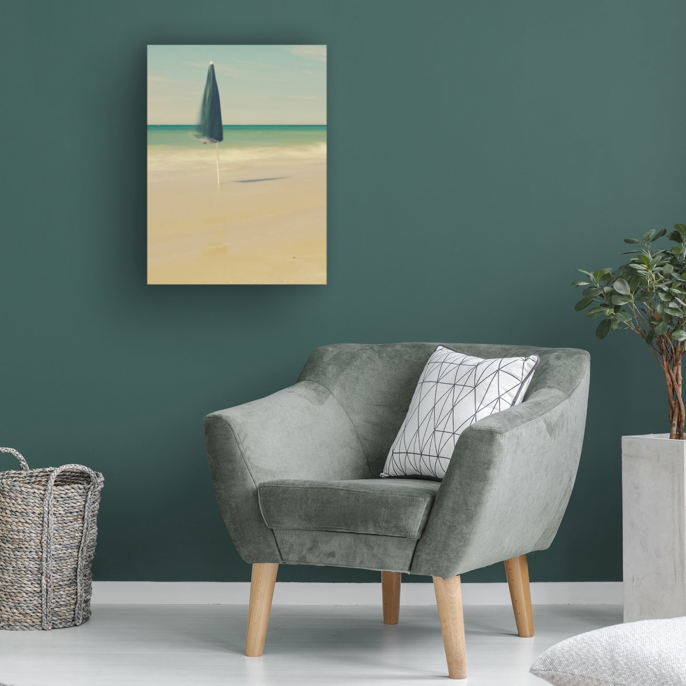 Canvas Wall Art - Massimo Della Latta 'The Green Umbrella' Wall Art for Living Room, Bedroom, or Office Décor by Trademark Fine Art - 14 x 19 Inches