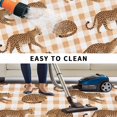 thumbnail image 5 of Leopard Outdoor Rug for Patio/Deck/Porch, Non-Slip Large Area Rug 5 x 7 Ft, Vintage Primitive Animals Orange Plaid Indoor Outdoor Rugs Washable Area Rugs, Reversible Camping Rug Carpet Runner, 5 of 8