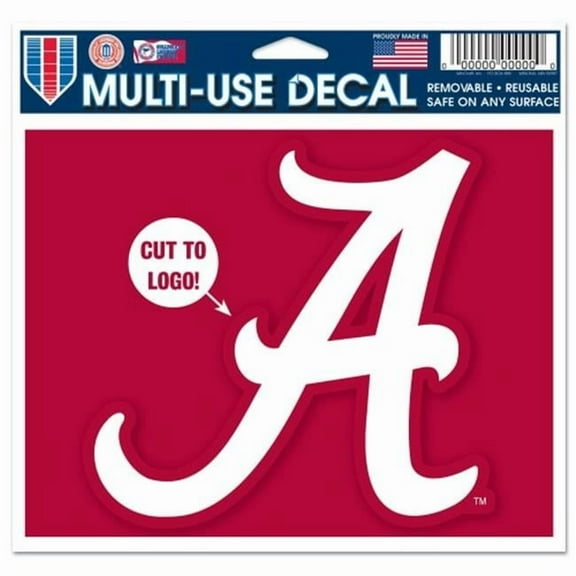NCAA Alabama Crimson Tide Decal Multi Use Color Cut to Logo, 5 x 6 in.