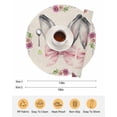 thumbnail image 6 of 15 Inch Round Placemats Set of 6, Watercolor Easter Non Slip Heat Insulation PP Table Mats, Cute Rabbits Ears Flowers Bow Spring Beige Washable Place Mats for Kitchen Dining Party Table Decor, 6 of 7