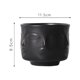thumbnail image 3 of Cuenco de cerámica decorativo negro con patrón de cara, porta joyas y llavero, jarrón decorativo para sala de estar, 3 of 5