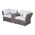 thumbnail image 1 of Living Source International Causeuse d'Extérieur en Osier avec Coussin, Brun/gris, 1 of 5