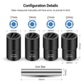 thumbnail image 3 of yeacher 5-Piece Reverse Thread Socket Set with Anti-Slip Design for Removing Damaged/Rusty/Stripped Nuts, Includes 17mm, 19mm, 21mm, 22mm Sockets, Iron Bar, and Blue Storage Case, Chrome-Vanadium, 3 of 6