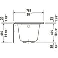 thumbnail image 3 of Duravit 700355000000090 60 x 30 in. Architec Soaker Alcove Bathtub with Right Drain, White, 3 of 7