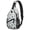 Bigfoot and Deer White Pattern, variant on Bigfoot and Tree White Pattern Sling Backpack, Unisex Daily Travel Sling Pack with Side Mesh Pockets, Breathable Padded Back Gift Ideas for Hiking Cycling Walking